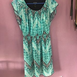 Turquoise patterned dress